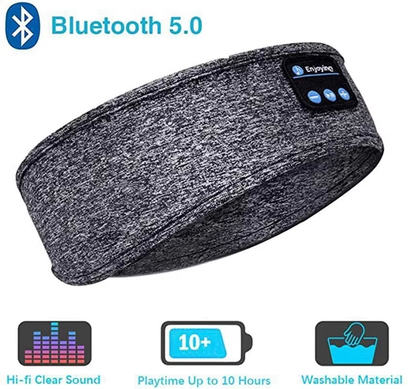 Bandeau Bluetooth  – Masque de nuit musical avec casque Bluetooth intégré, bandeau élastique confortable pour écouter de la musique en toute tranquillité.