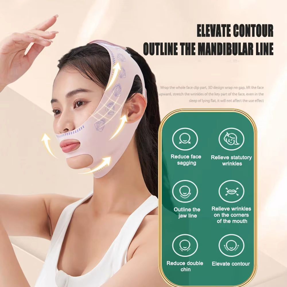Bande de Raffermissement Menton & Joues – Masque V-Lift pour Visage