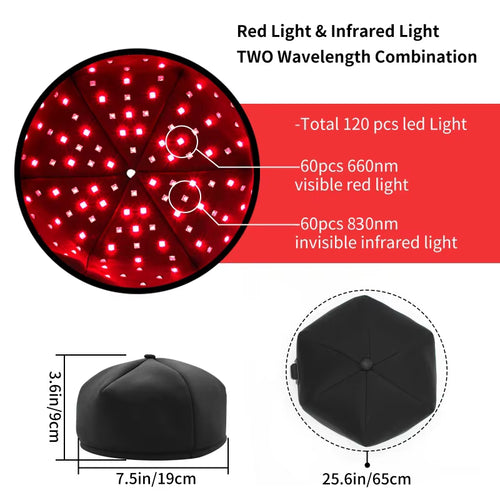 Casque de Thérapie par Lumière Rouge – LED Infrarouge pour la Croissance des Cheveux