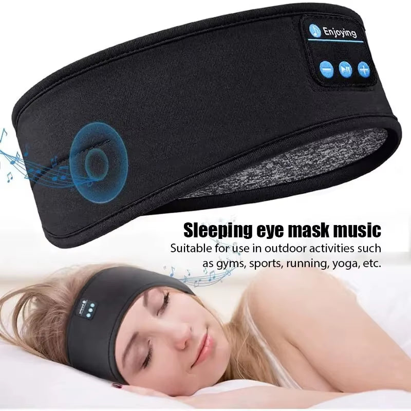 Bandeau Bluetooth  – Masque de nuit musical avec casque Bluetooth intégré, bandeau élastique confortable pour écouter de la musique en toute tranquillité.