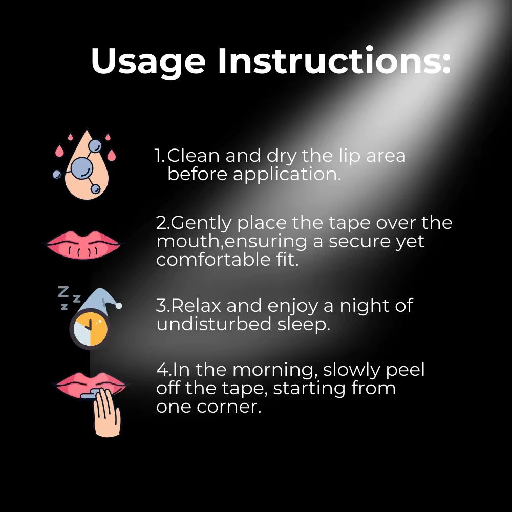 Bandes adhésives hypoallergiques pour la bouche pour le sommeil – Anti-ronflement, favorisent une meilleure respiration – Qualité médicale pour améliorer le sommeil et réduire les ronflement