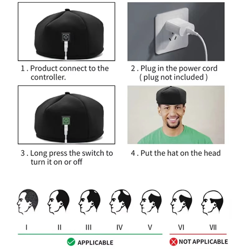 Casque de Thérapie par Lumière Rouge – LED Infrarouge pour la Croissance des Cheveux