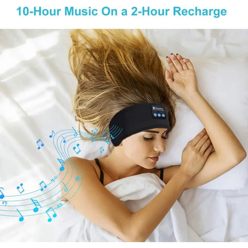Bandeau Bluetooth  – Masque de nuit musical avec casque Bluetooth intégré, bandeau élastique confortable pour écouter de la musique en toute tranquillité.