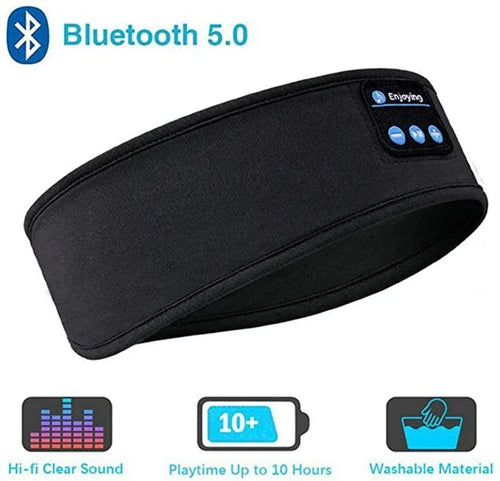Bandeau Bluetooth  – Masque de nuit musical avec casque Bluetooth intégré, bandeau élastique confortable pour écouter de la musique en toute tranquillité.