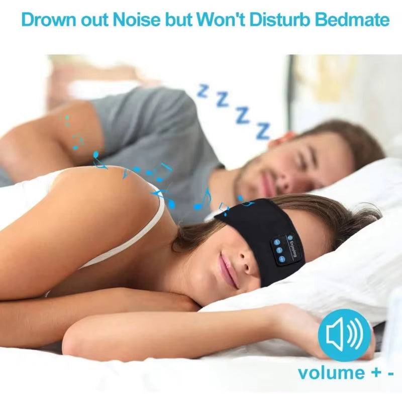 Bandeau Bluetooth  – Masque de nuit musical avec casque Bluetooth intégré, bandeau élastique confortable pour écouter de la musique en toute tranquillité.